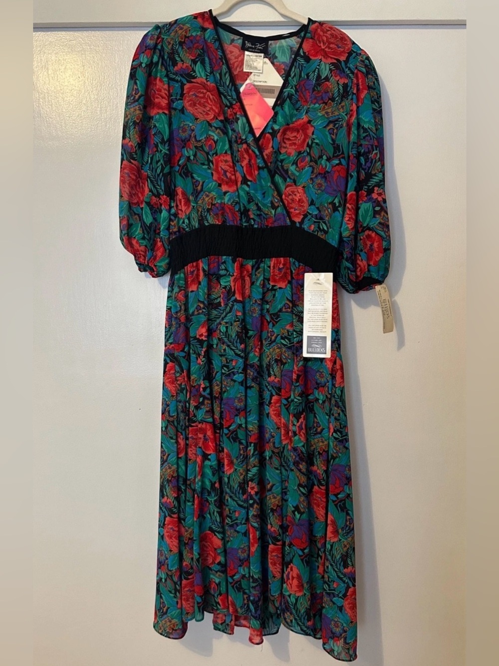 NWT NEW Diane Freis Vintage Floral Signature Dress  Bullocks